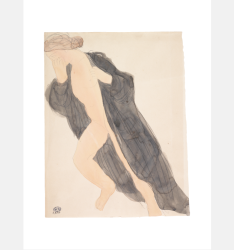 Femme aux cheveux dénoués (D.5014) Reproduction de dessin d'Auguste Rodin