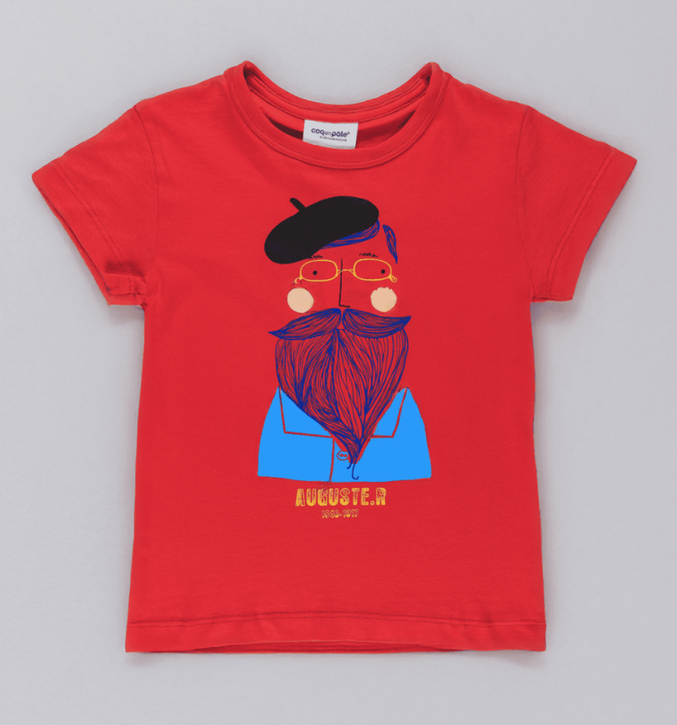 Tee-shirt pour enfant, Auguste Rodin, couleur bleu