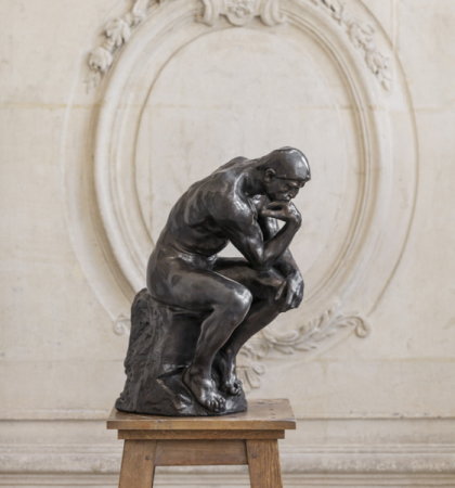 Le Penseur de Rodin. 71 cm. Reproduction de sculpture officielle du musée Rodin.