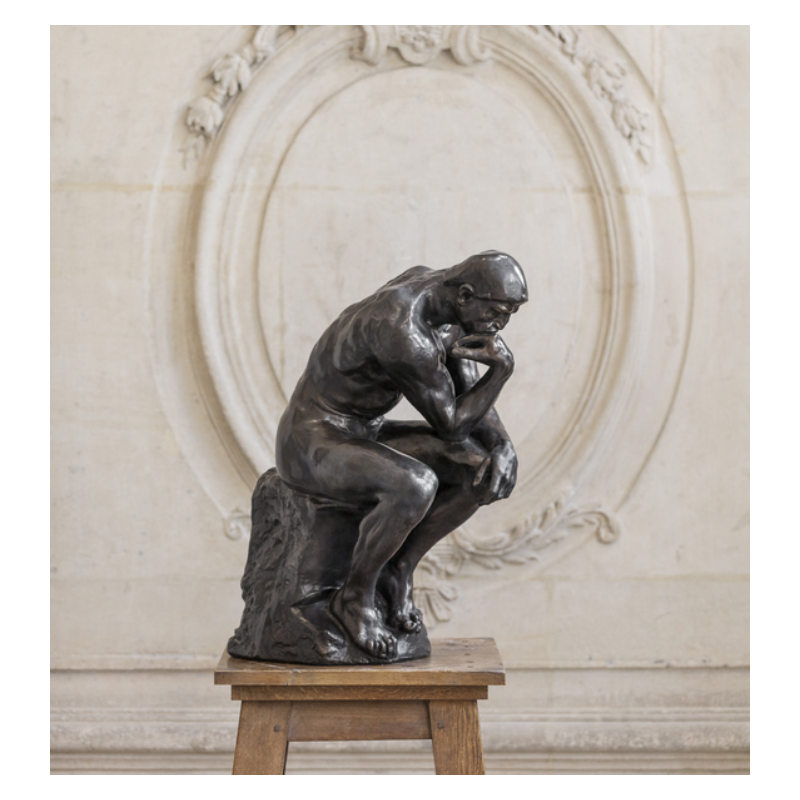 Le Penseur de Rodin. 71 cm. Reproduction de sculpture officielle du musée Rodin.