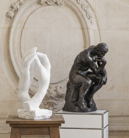 Le Penseur de Rodin. 71 cm. Reproduction de sculpture officielle du musée Rodin.