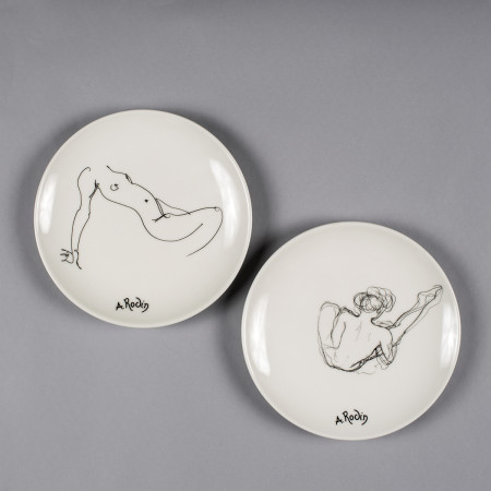Assiette en porcelaine blanche | Dessin D. 2899 | Musée Rodin