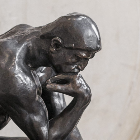Le Penseur 71 cm, reproduction de sculpture officielle du musée Rodin.