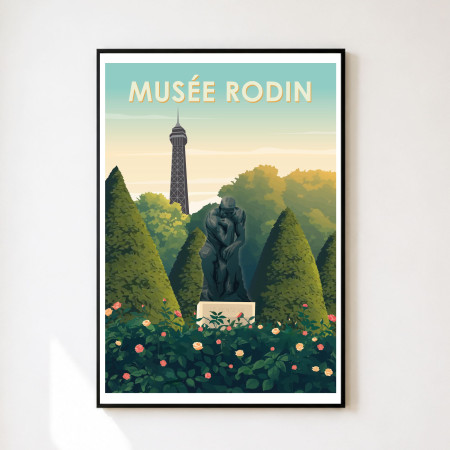 Affiche illustrée Musée Rodin