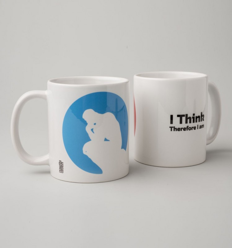 Mug Le Penseur. Rouge ou Bleu
