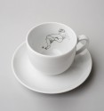 Cup and saucer with Rodin's drawing