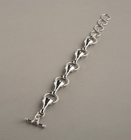 Hand bracelet with silver...