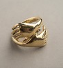 Bague « double main » - dorée