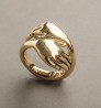 Bague « double main » - dorée