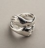 Bague « double main » - argentée
