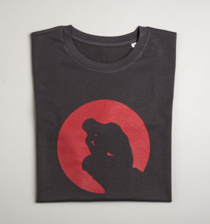 Black The Thinker in a Circle T-shirt | Musée Rodin