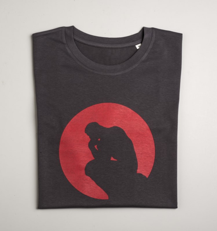 Black The Thinker in a Circle T-shirt | Musée Rodin