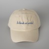 Casquette brodée beige